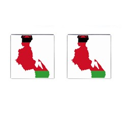 Malawi Flag Map Geography Outline Cufflinks (square) by Sapixe