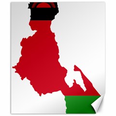 Malawi Flag Map Geography Outline Canvas 8  X 10  by Sapixe