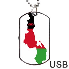 Malawi Flag Map Geography Outline Dog Tag Usb Flash (two Sides) by Sapixe