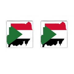 Sudan Flag Map Geography Outline Cufflinks (square) by Sapixe