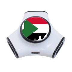 Sudan Flag Map Geography Outline 3-port Usb Hub
