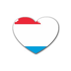 Luxembourg Country Europe Flag Rubber Coaster (heart)  by Sapixe