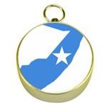 Somalia Flag Map Geography Outline Gold Compasses Front