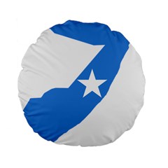 Somalia Flag Map Geography Outline Standard 15  Premium Flano Round Cushions by Sapixe