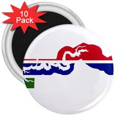 Gambia Flag Map Geography Outline 3  Magnets (10 Pack) 