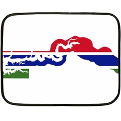 Gambia Flag Map Geography Outline Double Sided Fleece Blanket (mini)  by Sapixe