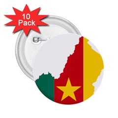 Cameroon Flag Map Geography 2 25  Buttons (10 Pack) 