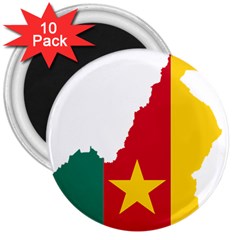 Cameroon Flag Map Geography 3  Magnets (10 Pack)  by Sapixe