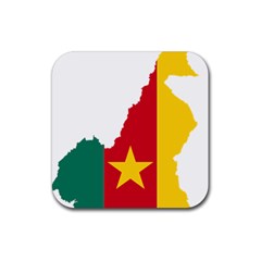 Cameroon Flag Map Geography Rubber Coaster (square) 