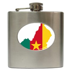 Cameroon Flag Map Geography Hip Flask (6 Oz) by Sapixe