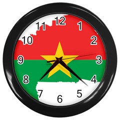 Burkina Faso Flag Map Geography Wall Clock (black) by Sapixe