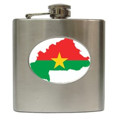Burkina Faso Flag Map Geography Hip Flask (6 Oz) by Sapixe