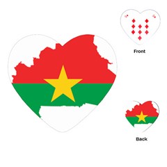 Burkina Faso Flag Map Geography Playing Cards Single Design (heart)