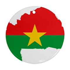 Burkina Faso Flag Map Geography Round Ornament (two Sides) by Sapixe