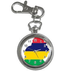 Mauritius Flag Map Geography Key Chain Watches by Sapixe