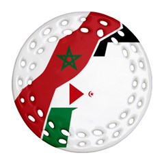 Western Sahara Flag Map Geography Ornament (round Filigree) by Sapixe