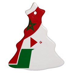 Western Sahara Flag Map Geography Christmas Tree Ornament (two Sides)