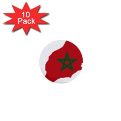 Morocco Flag Map Geography Outline 1  Mini Buttons (10 Pack)  by Sapixe