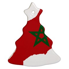 Morocco Flag Map Geography Outline Christmas Tree Ornament (two Sides)
