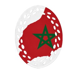 Morocco Flag Map Geography Outline Ornament (oval Filigree) by Sapixe