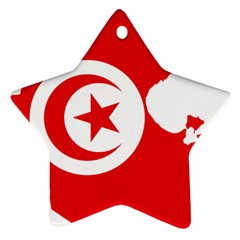 Tunisia Flag Map Geography Outline Ornament (Star)