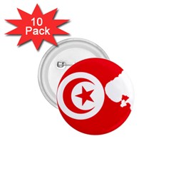 Tunisia Flag Map Geography Outline 1.75  Buttons (10 pack)