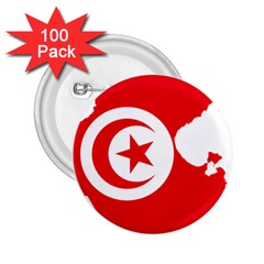 Tunisia Flag Map Geography Outline 2.25  Buttons (100 pack) 