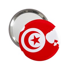 Tunisia Flag Map Geography Outline 2.25  Handbag Mirrors