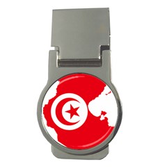 Tunisia Flag Map Geography Outline Money Clips (Round) 