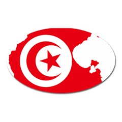 Tunisia Flag Map Geography Outline Oval Magnet by Sapixe