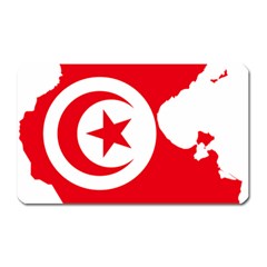 Tunisia Flag Map Geography Outline Magnet (Rectangular)