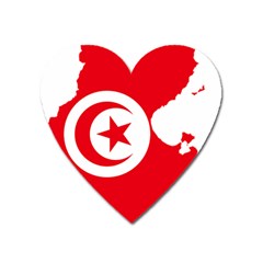 Tunisia Flag Map Geography Outline Heart Magnet