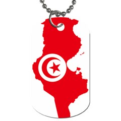 Tunisia Flag Map Geography Outline Dog Tag (One Side)