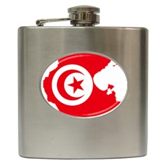 Tunisia Flag Map Geography Outline Hip Flask (6 oz)