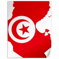 Tunisia Flag Map Geography Outline Canvas 18  x 24 