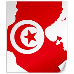 Tunisia Flag Map Geography Outline Canvas 20  x 24 