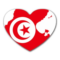 Tunisia Flag Map Geography Outline Heart Mousepads