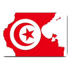 Tunisia Flag Map Geography Outline Large Doormat  by Sapixe