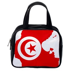 Tunisia Flag Map Geography Outline Classic Handbag (One Side)