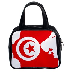 Tunisia Flag Map Geography Outline Classic Handbag (Two Sides)