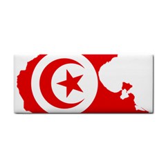 Tunisia Flag Map Geography Outline Hand Towel by Sapixe