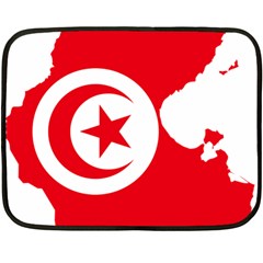 Tunisia Flag Map Geography Outline Double Sided Fleece Blanket (Mini) 