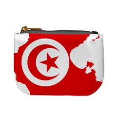 Tunisia Flag Map Geography Outline Mini Coin Purse