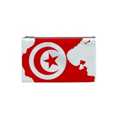 Tunisia Flag Map Geography Outline Cosmetic Bag (Small)