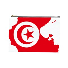 Tunisia Flag Map Geography Outline Cosmetic Bag (Large)