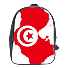 Tunisia Flag Map Geography Outline School Bag (Large)