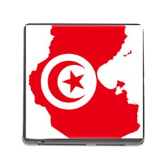 Tunisia Flag Map Geography Outline Memory Card Reader (Square 5 Slot)