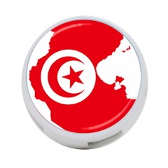 Tunisia Flag Map Geography Outline 4-Port USB Hub (One Side)