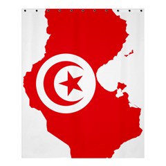 Tunisia Flag Map Geography Outline Shower Curtain 60  x 72  (Medium) 