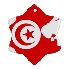 Tunisia Flag Map Geography Outline Ornament (Snowflake)